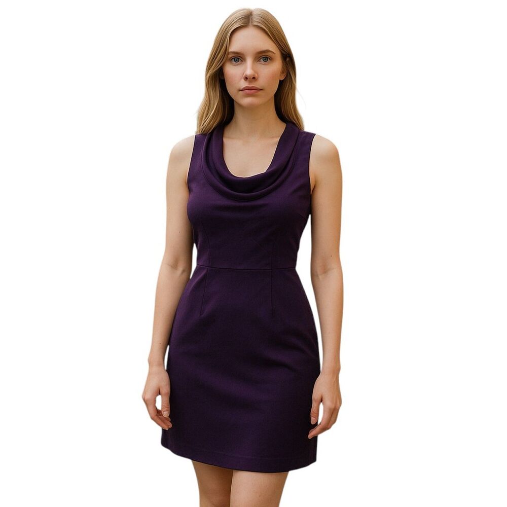 The Limited Purple Sleeveless Cowl Midi Dress Size 2